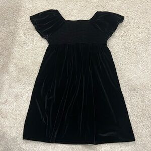 Black velvet little girls dress
